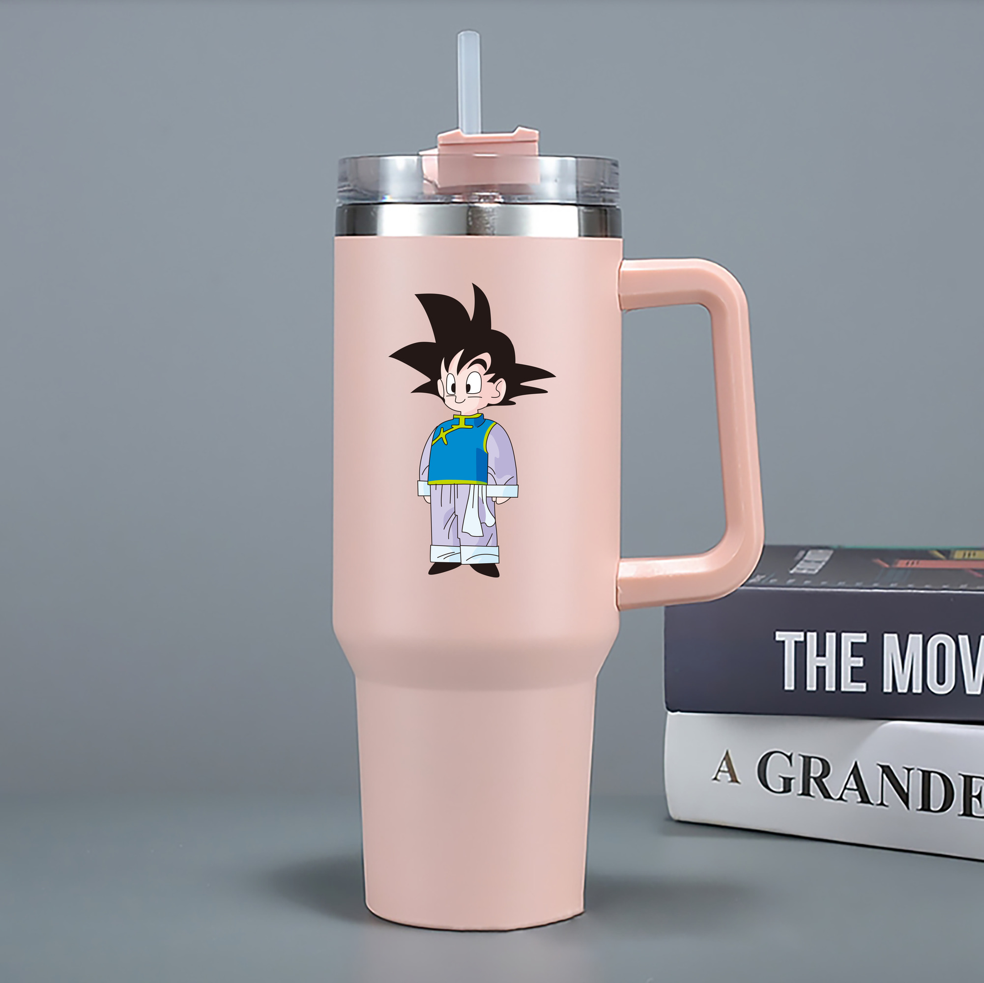 （画像用） ドラゴンボール 孫悟空（そん ごくう）Son Goku カカロット DRAGON BALL Kakarotto 1200mL車用タンブラー - クリスタルステッカー（プラスチックストロー付き）